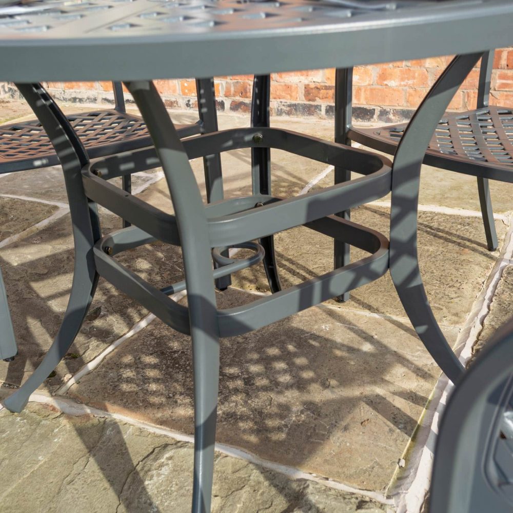 Vienna Aluminium 4 Seater Dining Set Outdoor Furniture Steel Decor Table & Chair - Image 4