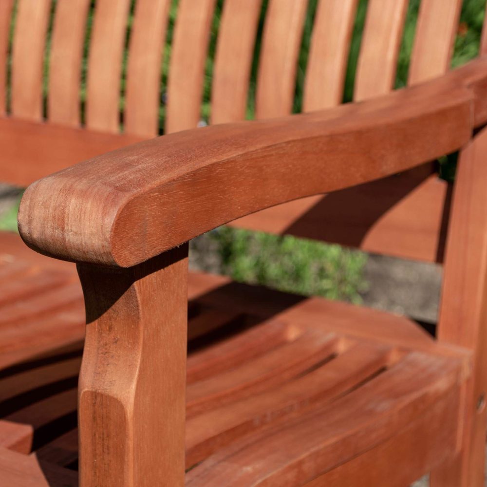 Willington 1.5m Bench Wooden Stained Garden Patio 3 Person Summer Outdoor Seat - Image 5