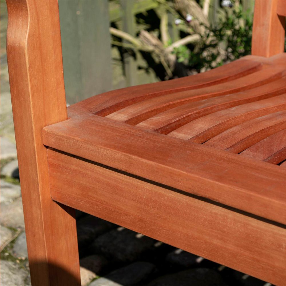 Willington 1.5m Bench Wooden Stained Garden Patio 3 Person Summer Outdoor Seat - Image 6