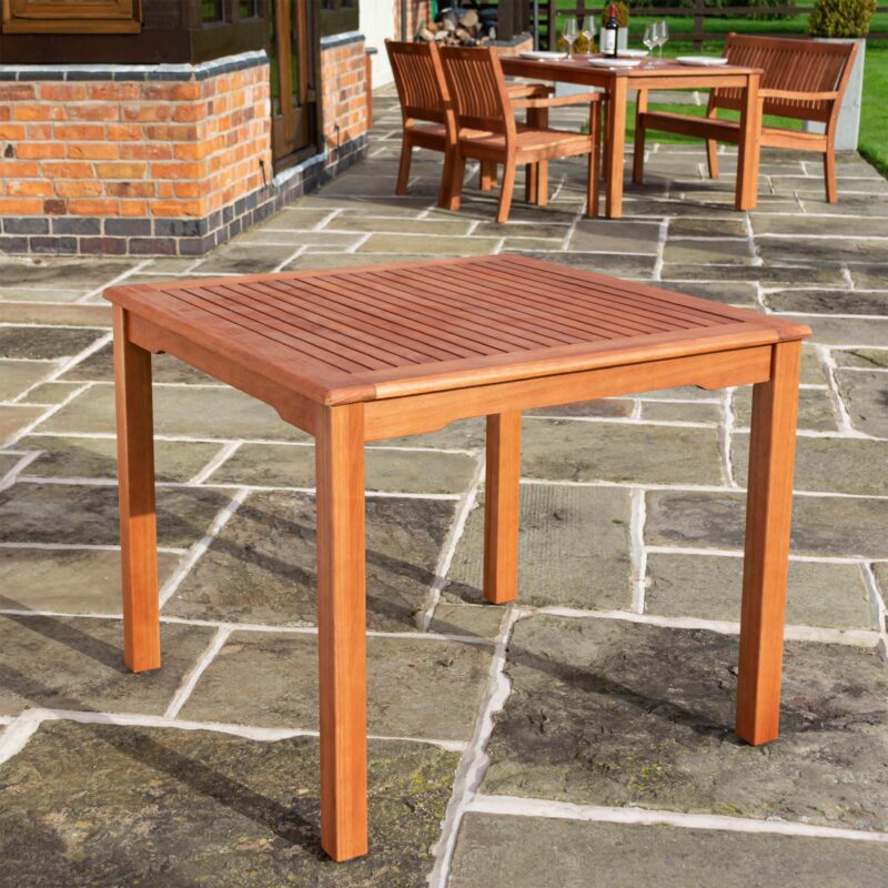 Willington Square Table Wooden Durable Outdoor Patio Hardwood Garden Furniture