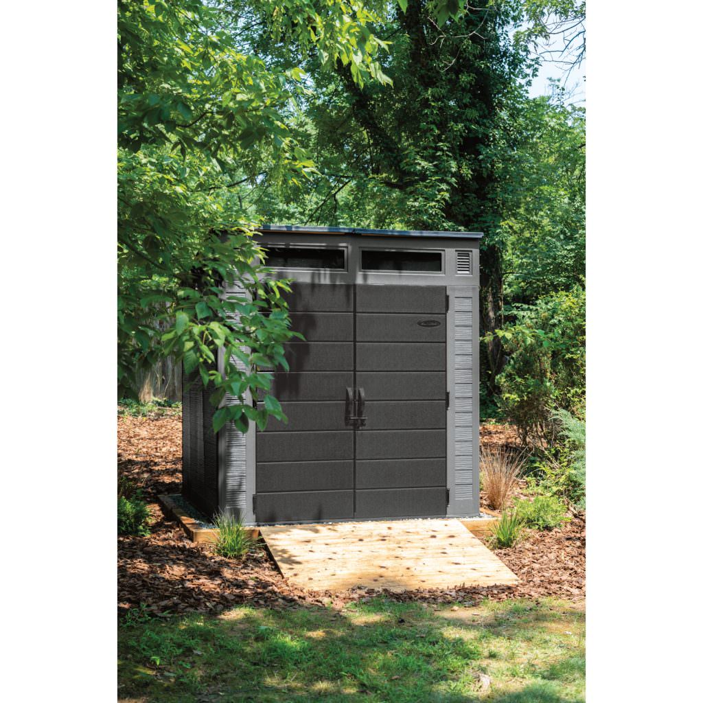 Suncast Cloverdale 7 x 7ft Shed Heavy Duty Durable Plastic Garden