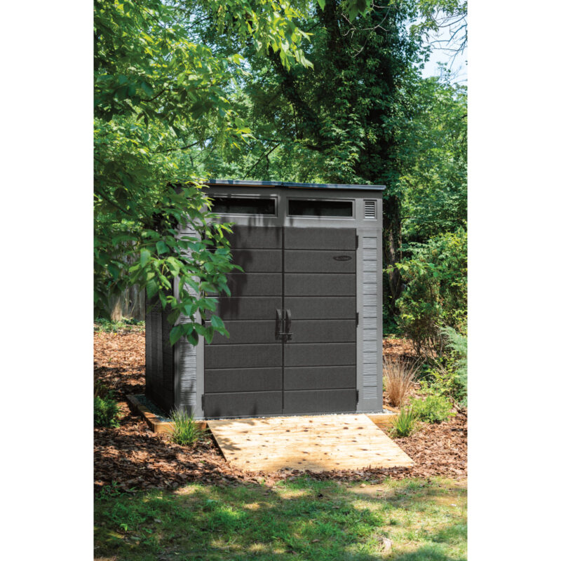 Suncast Modernist Storage Shed 7 ft. x 7 ft. Durable Heavy Duty Garden Storage Unit