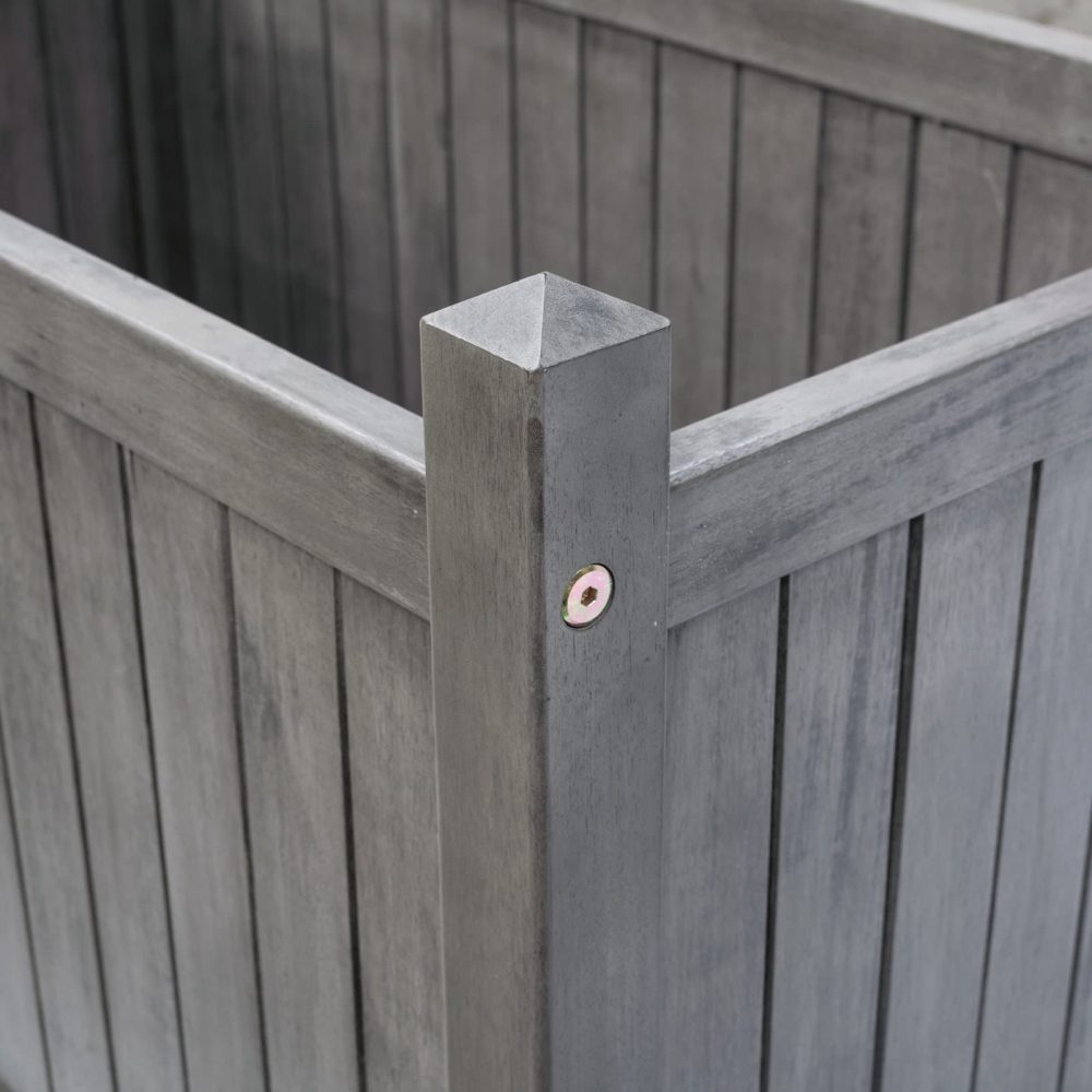 Alderley Outdoor Heavy Duty Wooden Grey Garden & Patio Rectangular Planter - Image 2