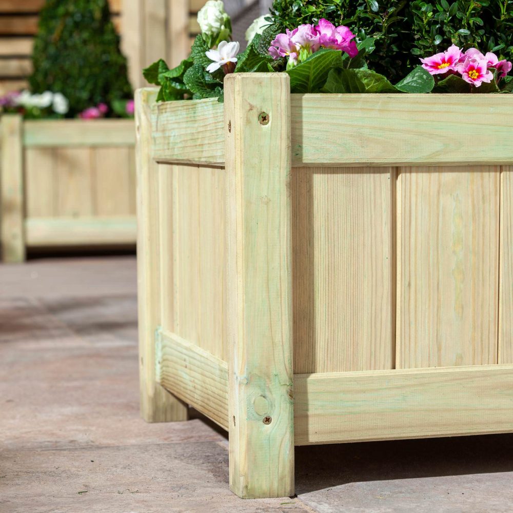 Aston Planters (Pack of 2) Pressure Treated Outdoor Patio & Garden Plant Beds - Image 2