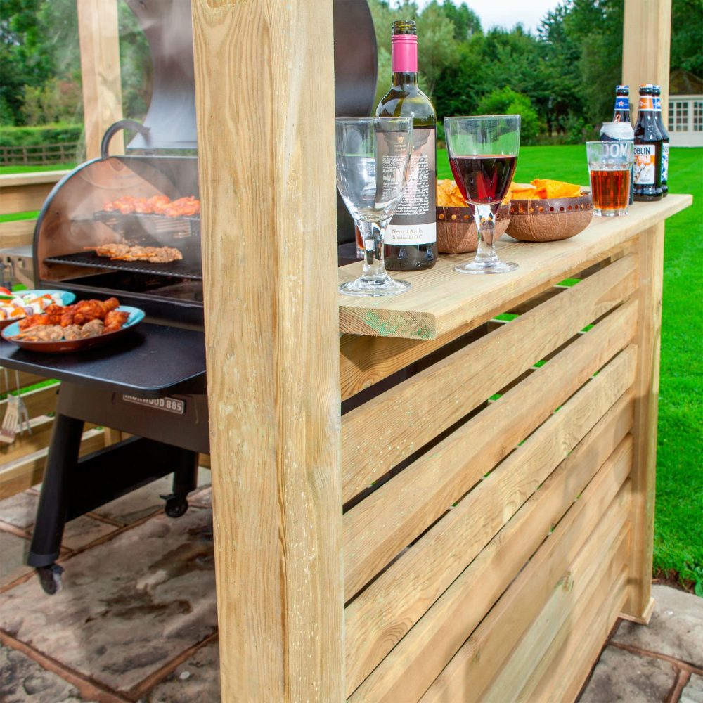 Bondi Wooden Outdoor Durable Garden Barbecue BBQ Shelter and Shade - Image 5