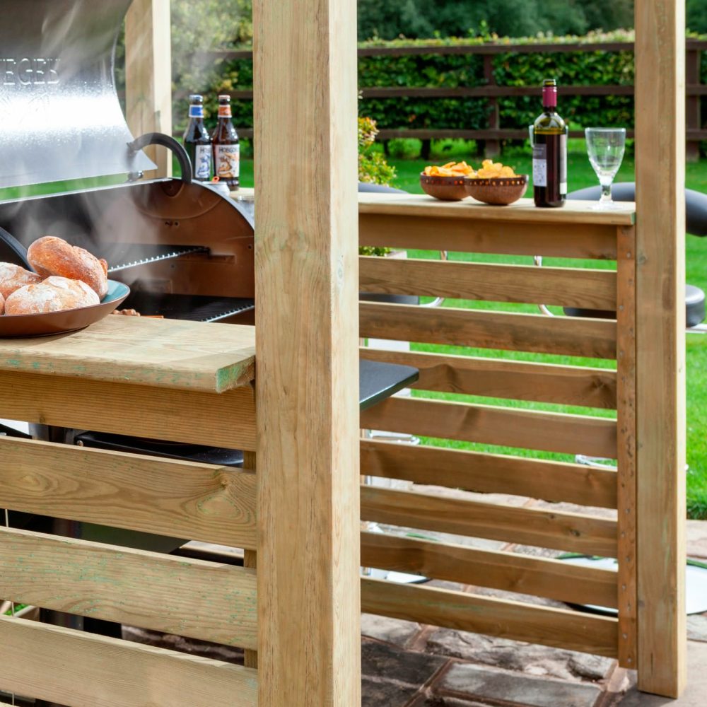 Bondi Wooden Outdoor Durable Garden Barbecue BBQ Shelter and Shade - Image 3
