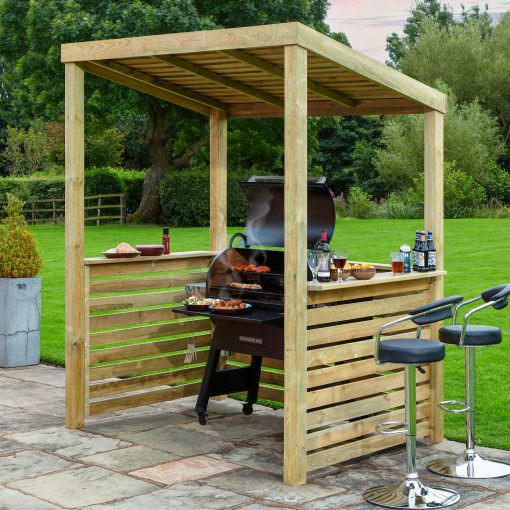 Bondi Wooden Outdoor Durable Garden Barbecue BBQ Shelter and Shade ...