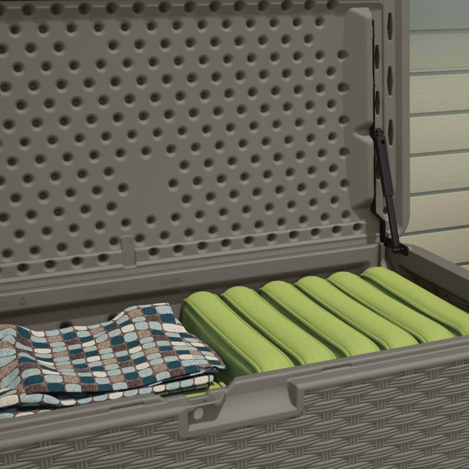 Suncast 507 Litre Stone Grey Deck Box Pure Garden Buildings