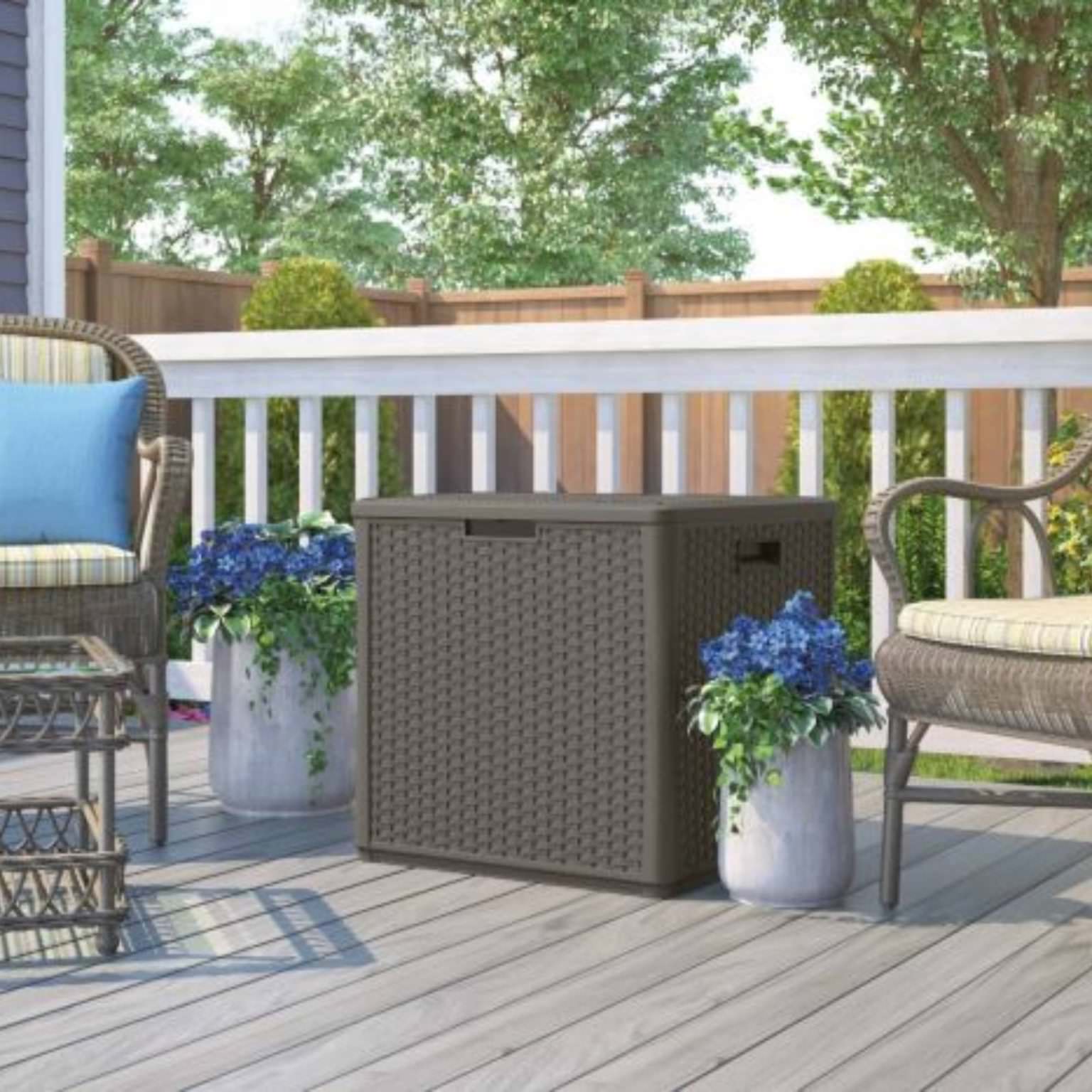 Suncast 60 Gallon Storage Cube Stoney Pure Garden Buildings