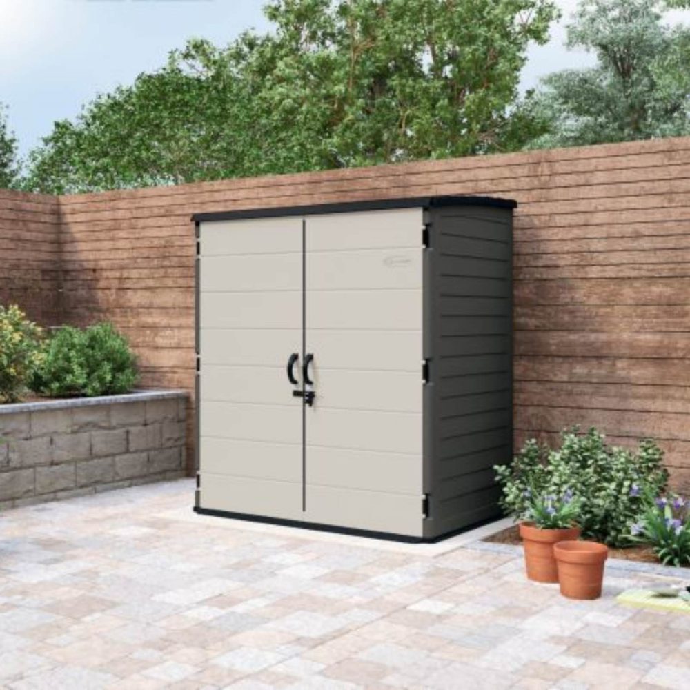 Suncast - Extra Large Vertical Shed Durable Heavy Duty Secure Secure Storage