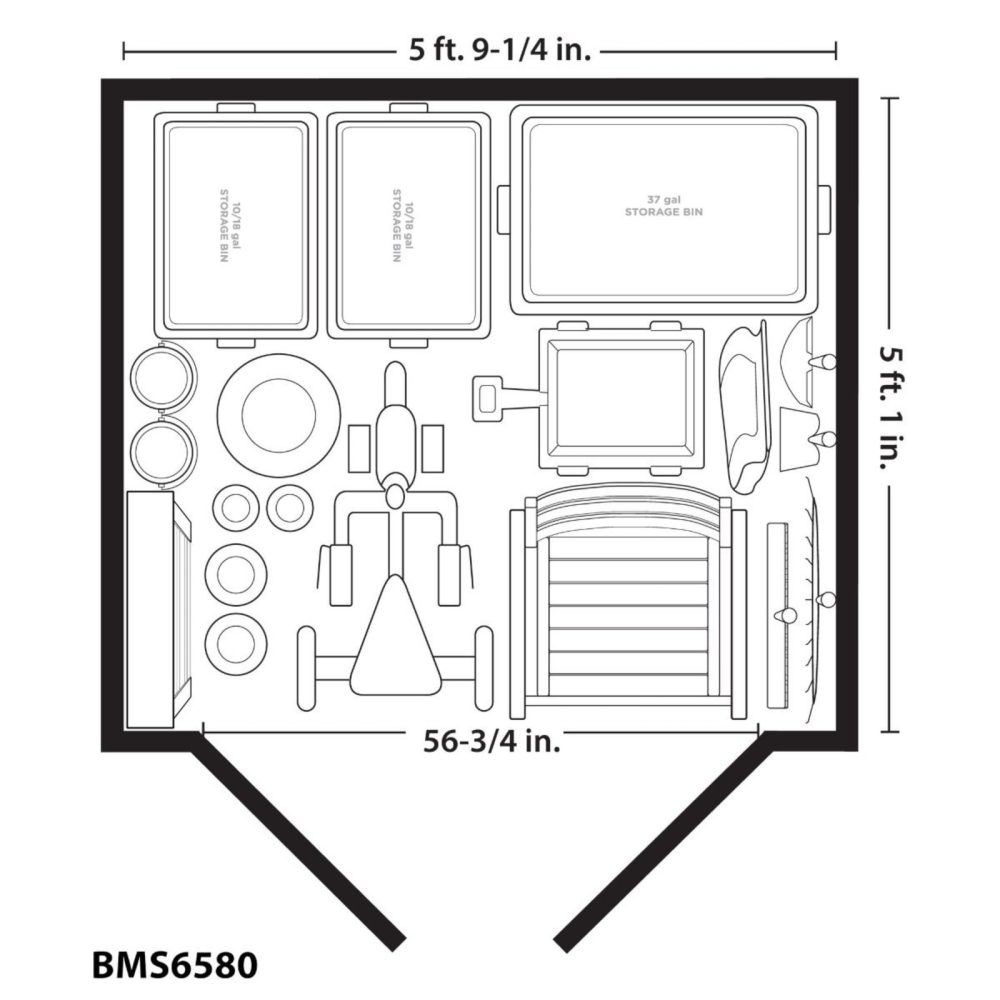 Suncast Modernist Storage Shed 6 ft. x 5 ft. Durable Heavy Duty Plastic Storage - Image 3