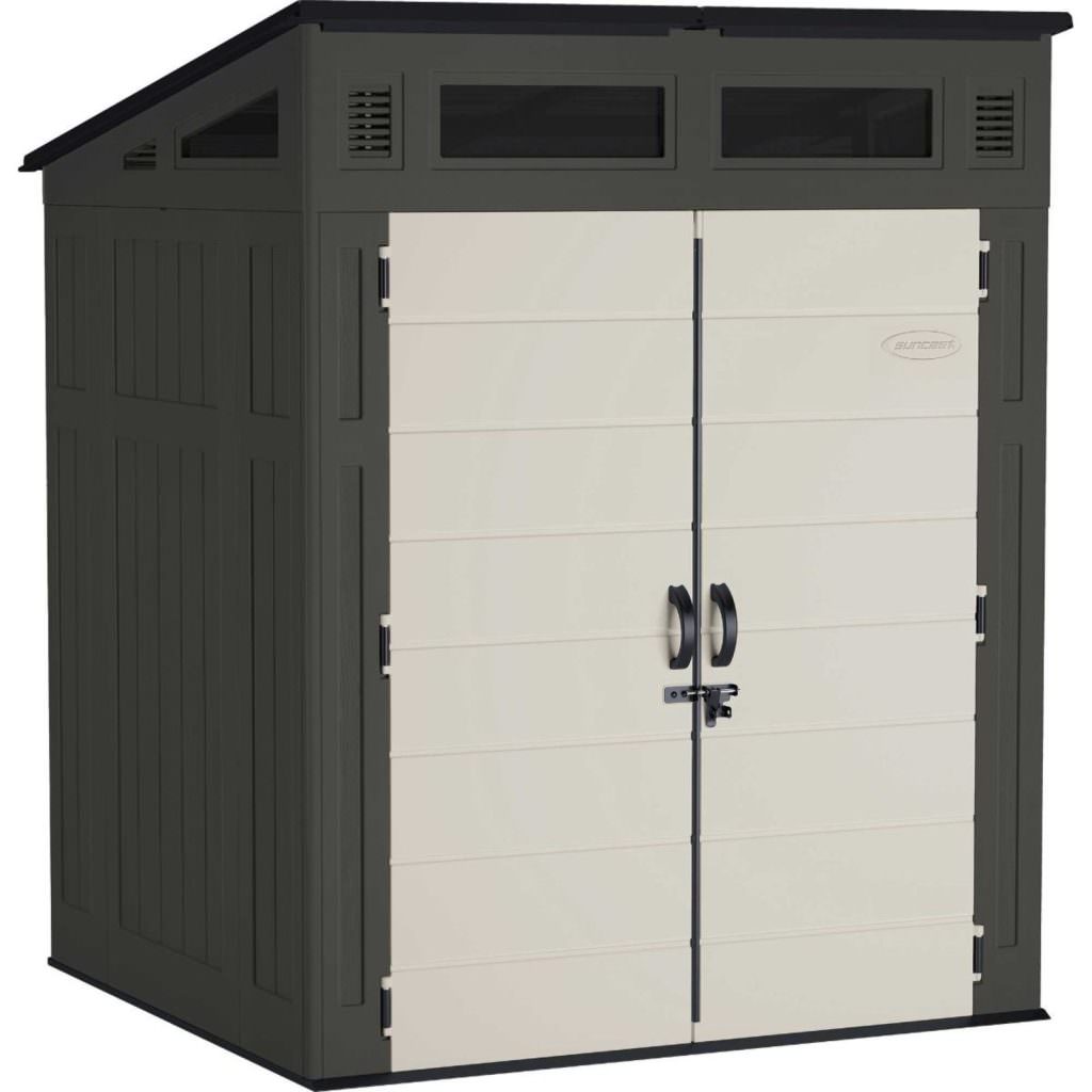 Suncast Modernist Storage Shed 6 ft. x 5 ft. Durable Heavy Duty Plastic