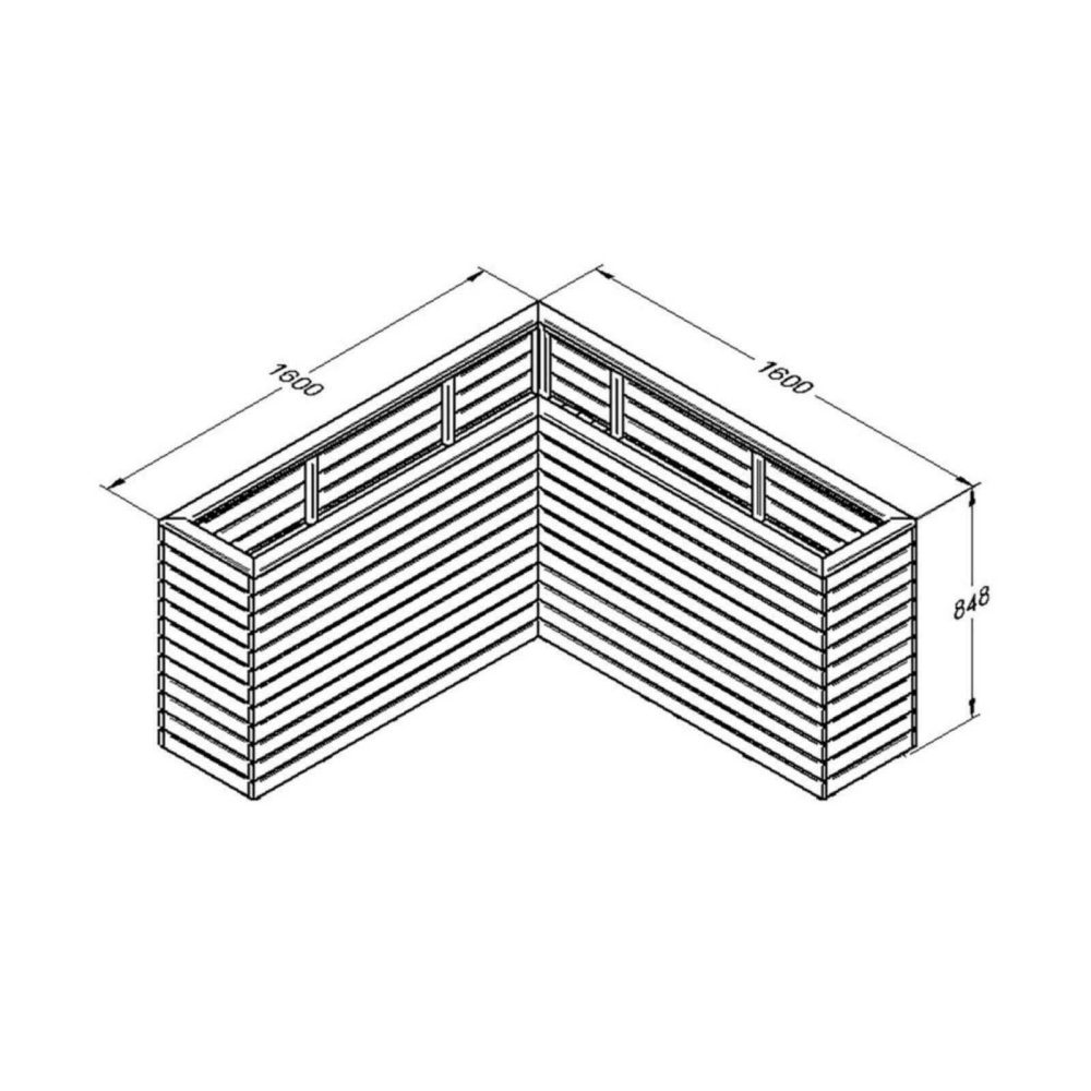 Pressure Treated Linear Corner Planter 160cm Outdoor Raised Garden Planter - Image 3