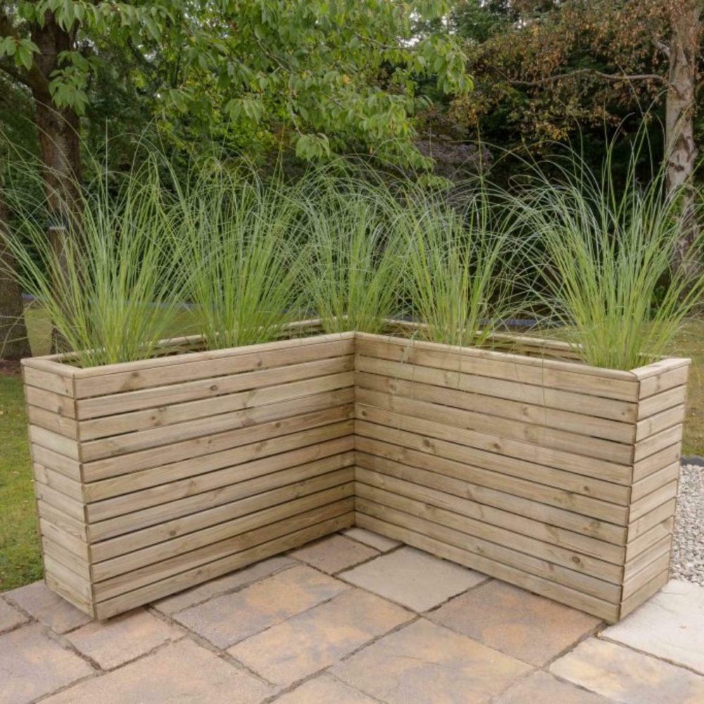 Pressure Treated Linear Corner Planter 160cm Outdoor Raised Garden Planter