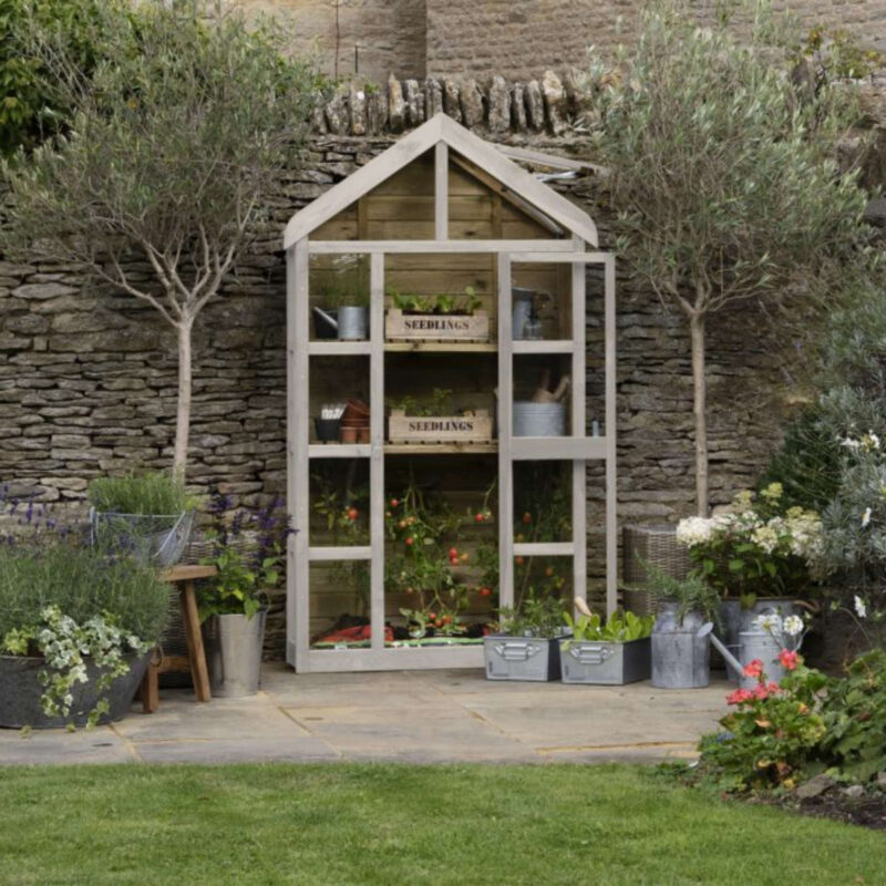Georgian Wall Greenhouse with Auto Vent Outdoor Gardening Tongue & Groove