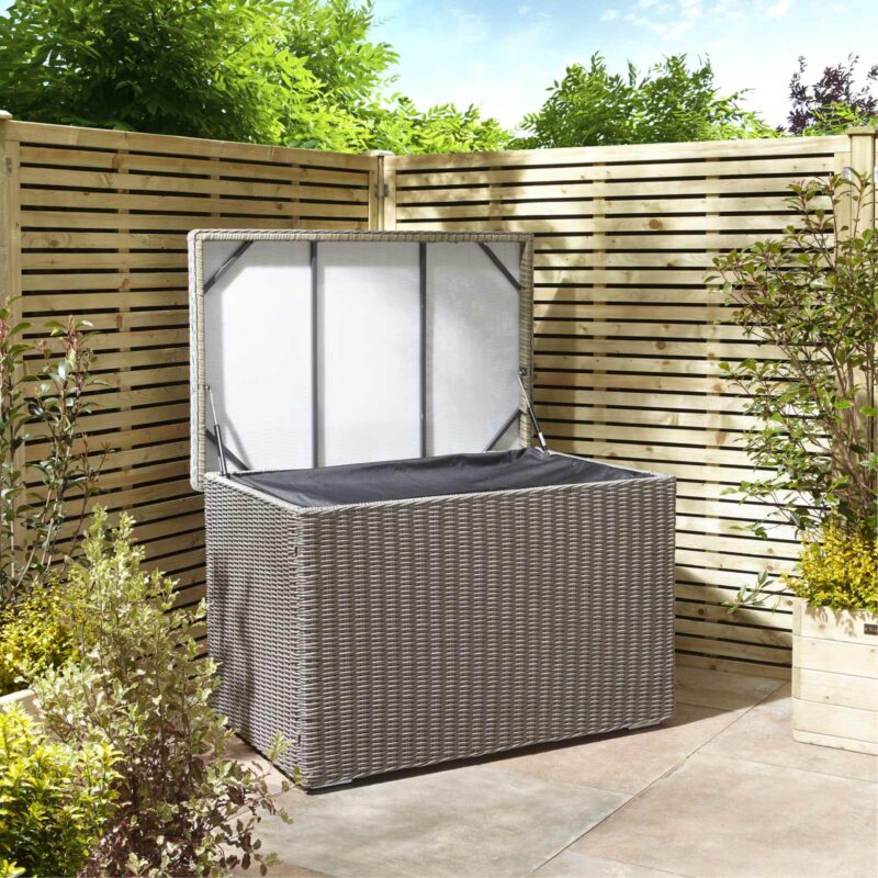Prestbury Cushion Box Natural Stone Outdoor Garden Heavy Duty Wicker Storage