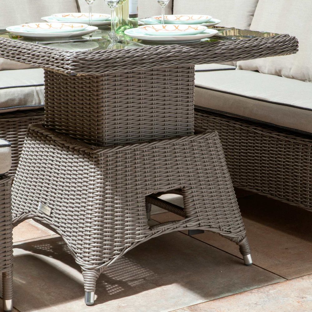 Prestbury Compact Corner Diner Set Grey Outdoor Adjustable Garden Furniture - Image 3