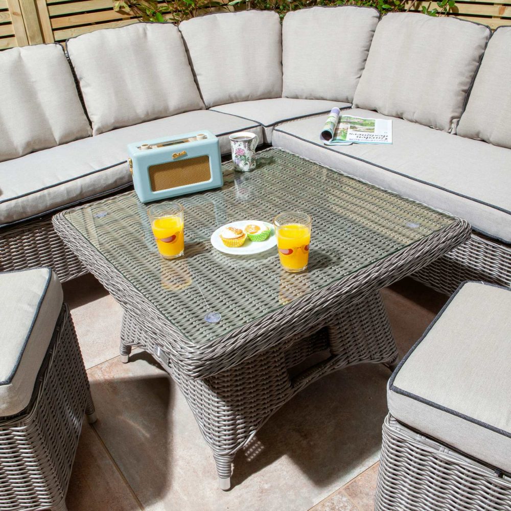 Prestbury Compact Corner Diner Set Grey Outdoor Adjustable Garden Furniture - Image 2