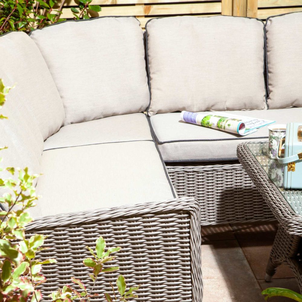 Prestbury Compact Corner Diner Set Grey Outdoor Adjustable Garden Furniture - Image 5