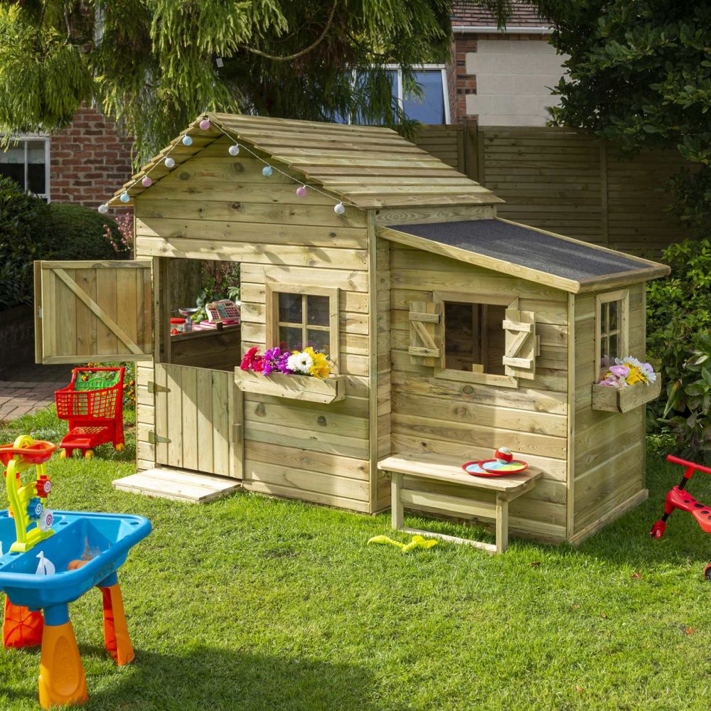 Children's High Quality Wooden Clubhouse Garden Playhouse Outdoor Play Cabin