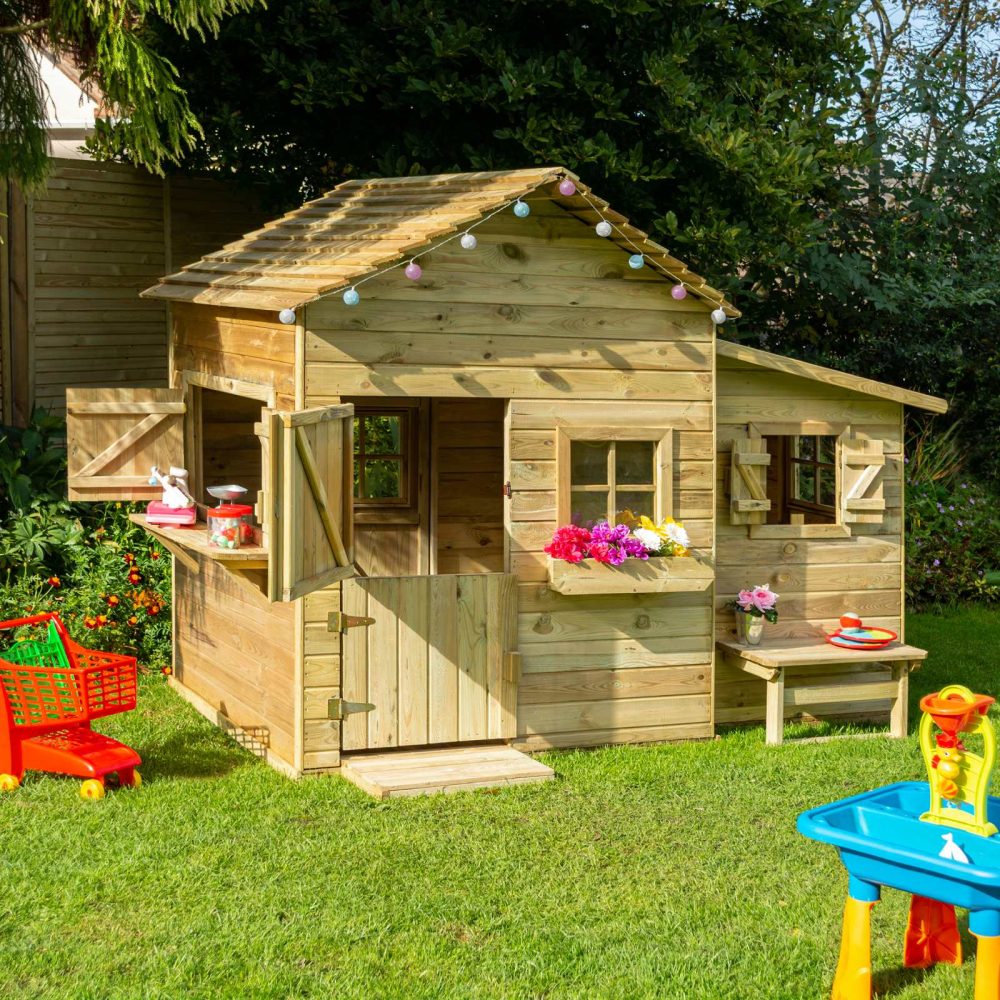 Children's High Quality Wooden Clubhouse Garden Playhouse Outdoor Play Cabin - Image 2