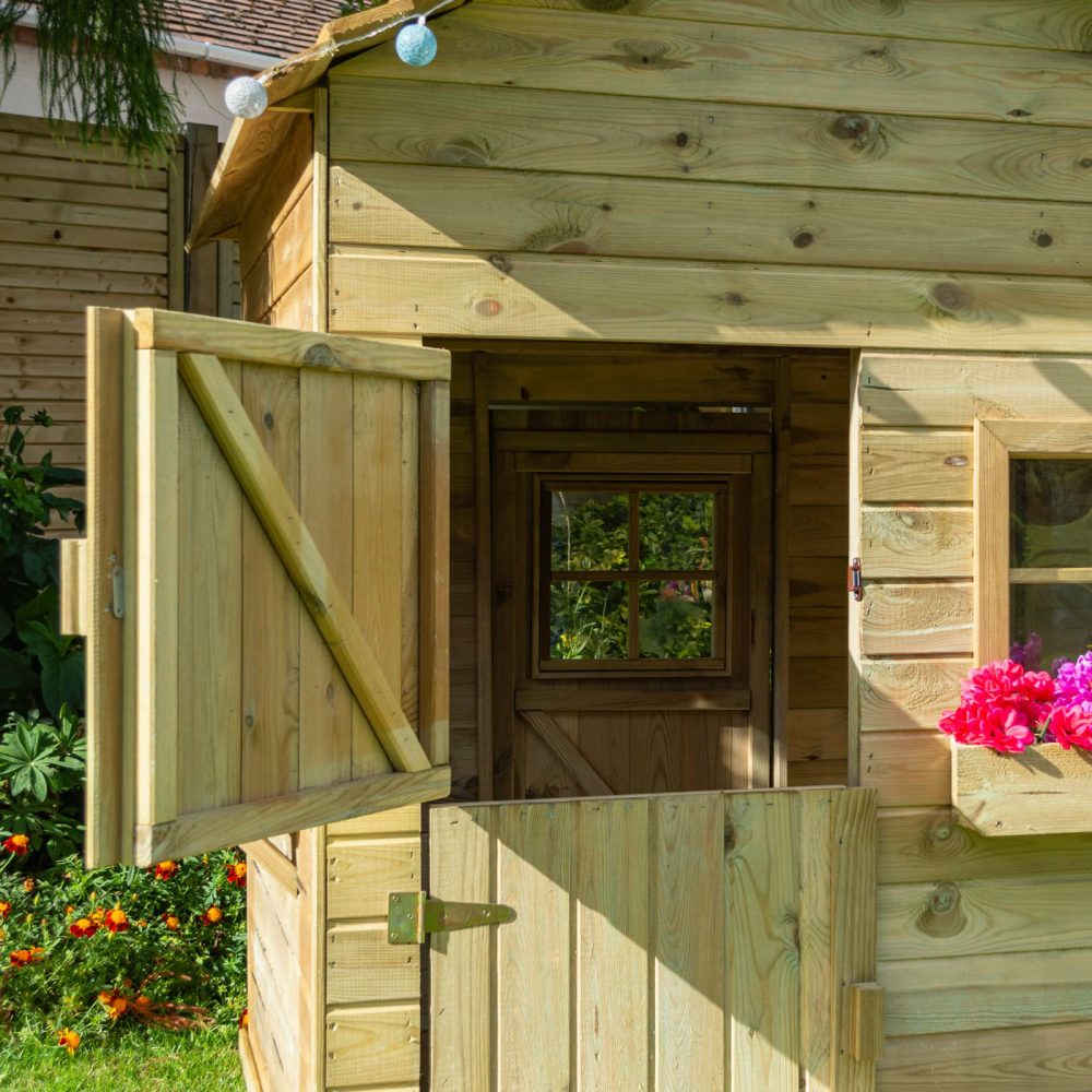 Children's High Quality Wooden Clubhouse Garden Playhouse Outdoor Play Cabin - Image 4