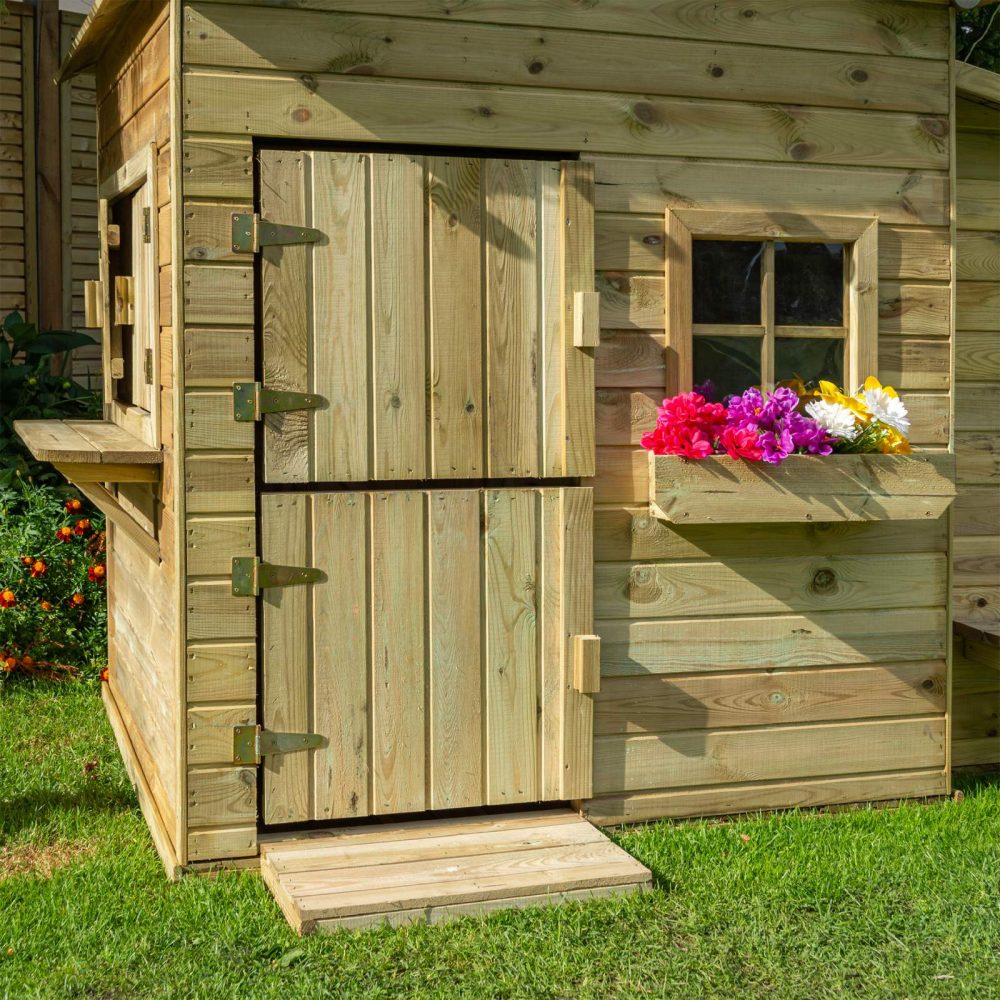 Children's High Quality Wooden Clubhouse Garden Playhouse Outdoor Play Cabin - Image 9