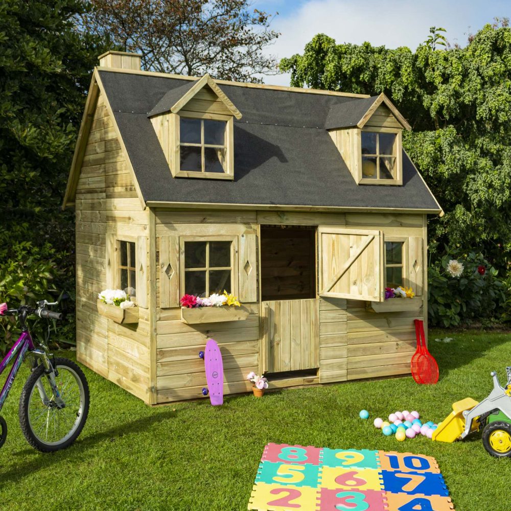 Country Cottage Luxury High Quality Wooden Summer 2 Storey Garden Playhouse