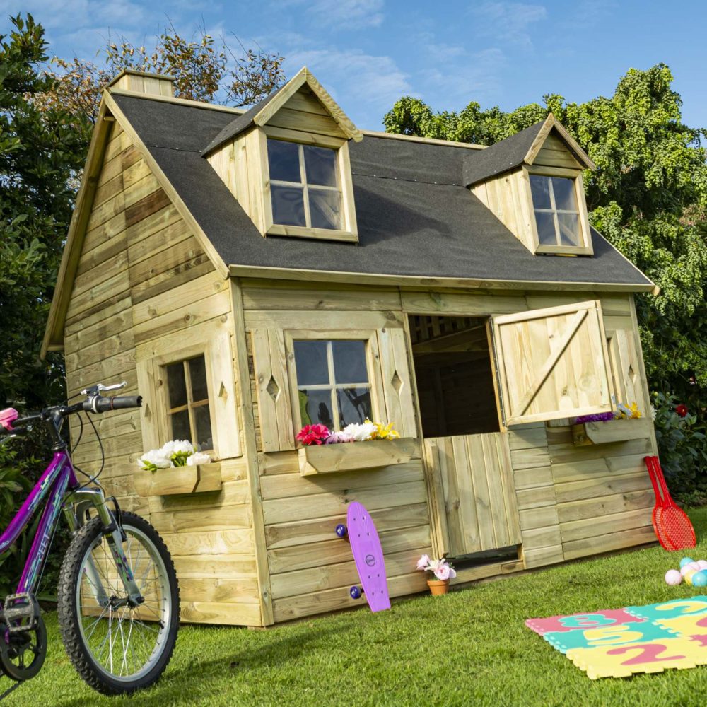 Country Cottage Luxury High Quality Wooden Summer 2 Storey Garden Playhouse - Image 9