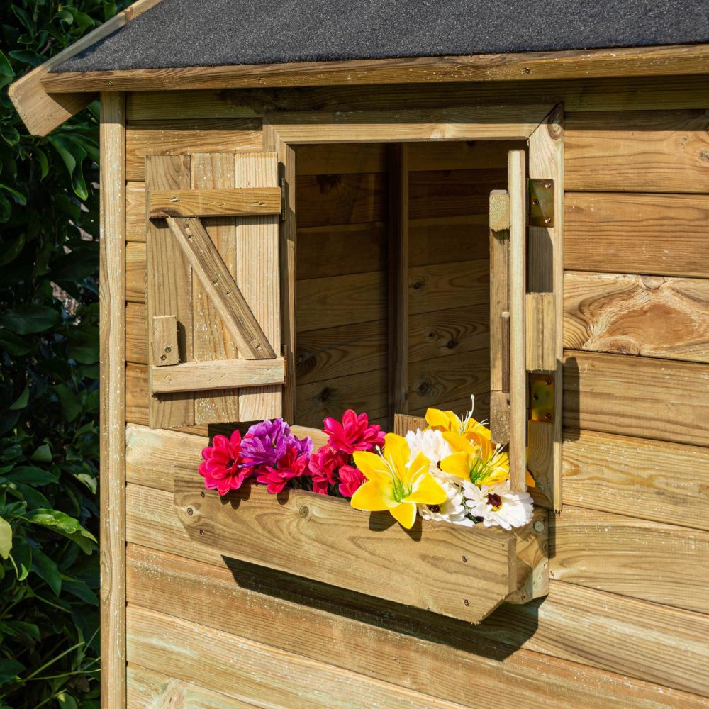 Children's High Quality Wooden Lookout Garden Playhouse Outdoor Cabin - Image 11