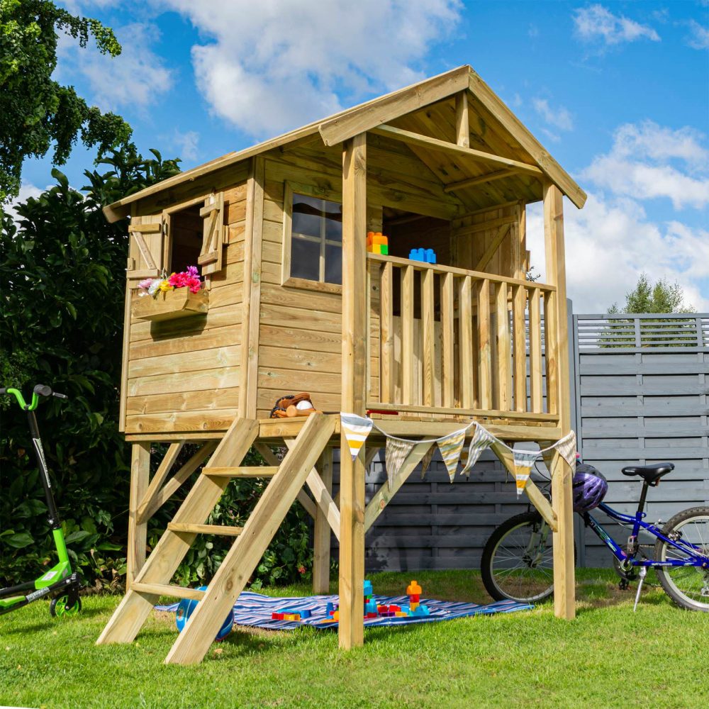 Children's High Quality Wooden Lookout Garden Playhouse Outdoor Cabin - Image 3