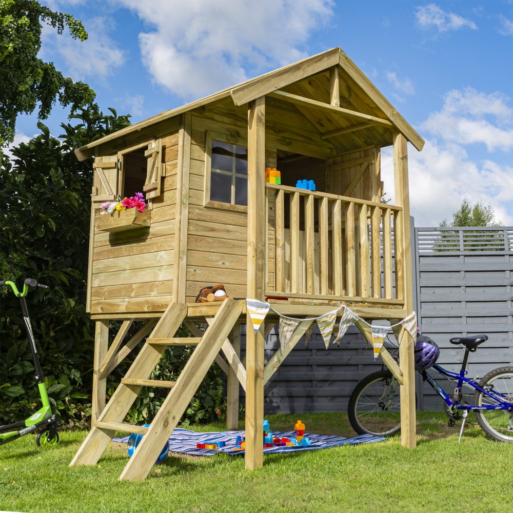 Children's High Quality Wooden Lookout Garden Playhouse Outdoor Cabin - Image 24