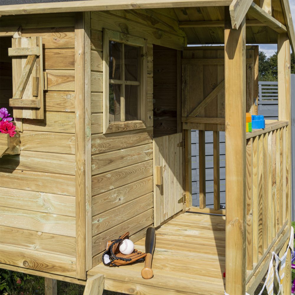 Children's High Quality Wooden Lookout Garden Playhouse Outdoor Cabin - Image 20