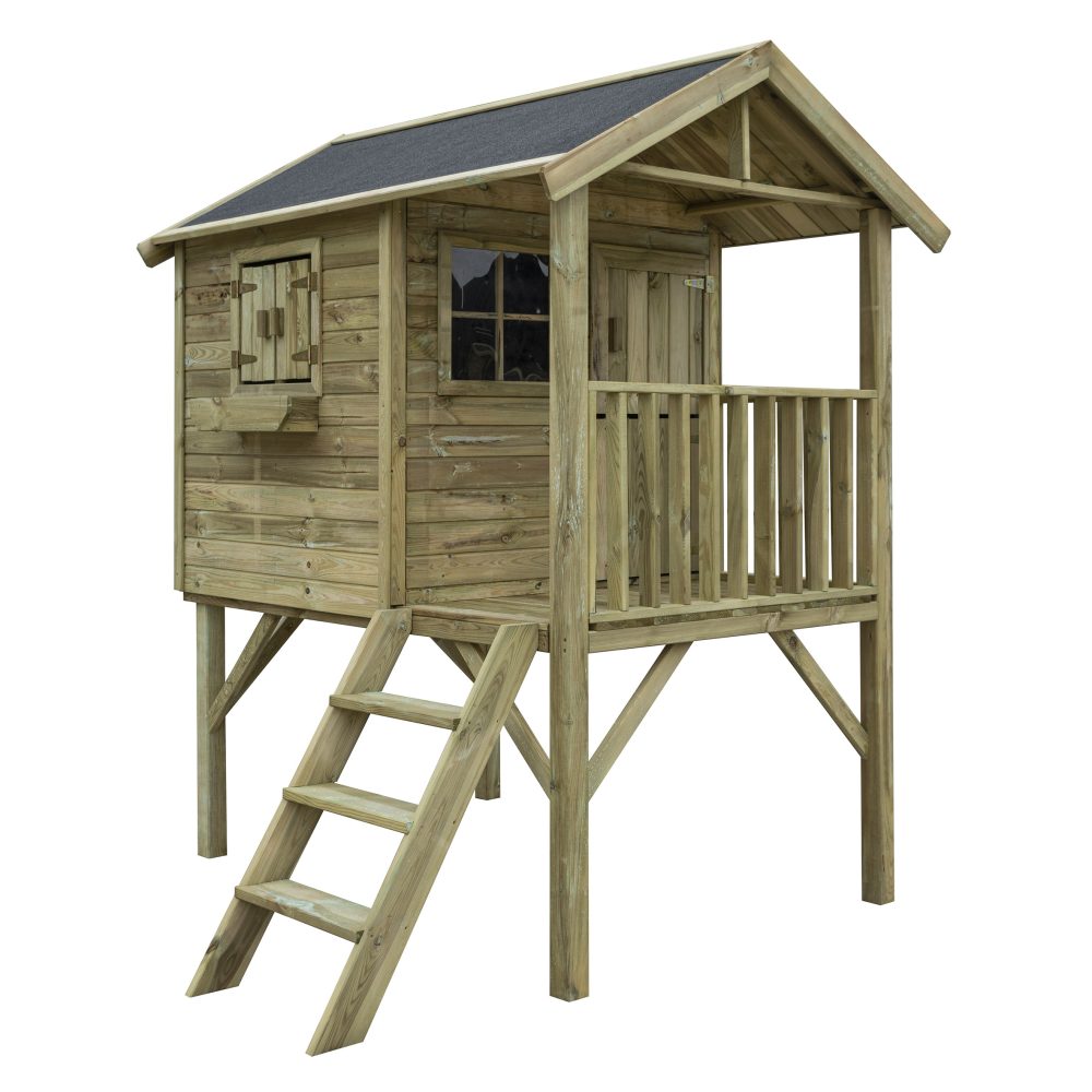 Children's High Quality Wooden Lookout Garden Playhouse Outdoor Cabin - Image 14