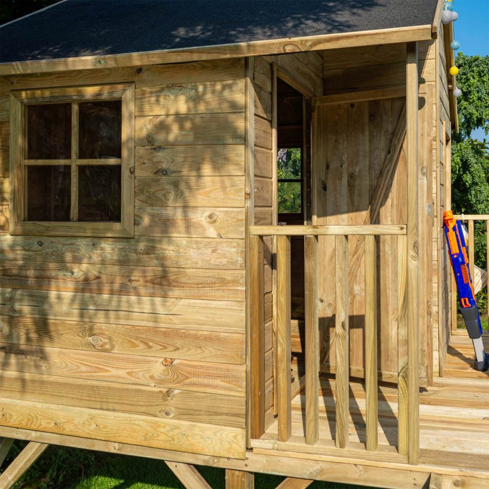 Children's High Quality Wooden High View Garden Playhouse Outdoor Cabin & Ladder - Image 10