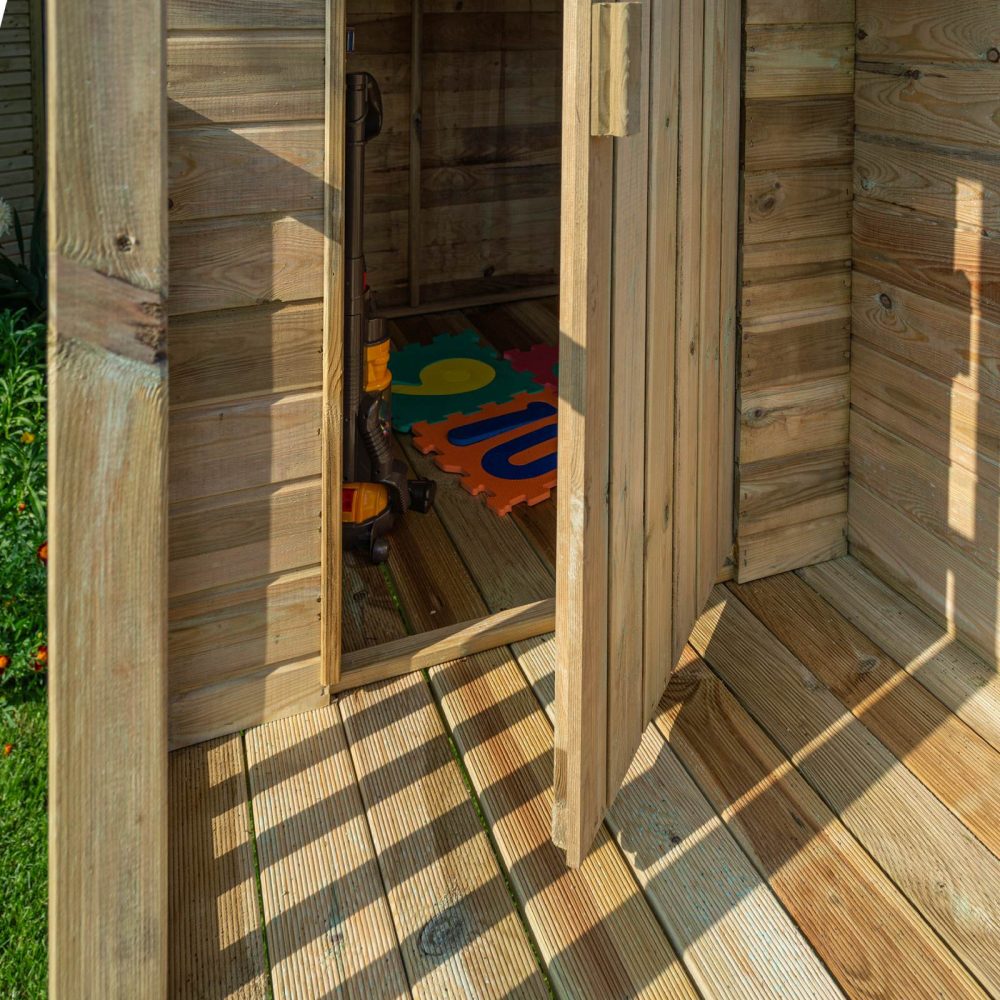Children's High Quality Wooden High View Garden Playhouse Outdoor Cabin & Ladder - Image 5