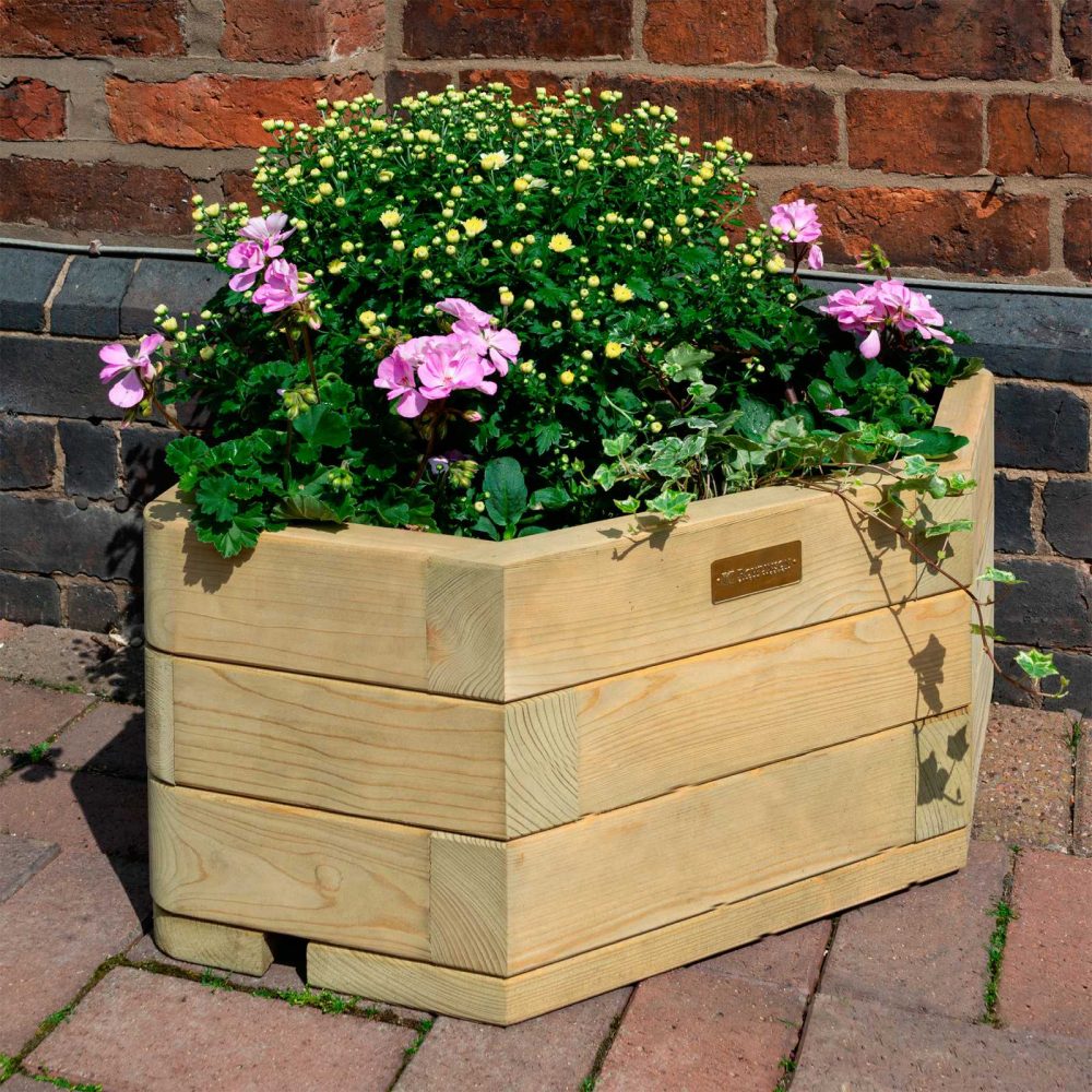 Marberry High Quality Outdoor Wooden Pressure Treated Garden Corner Planter