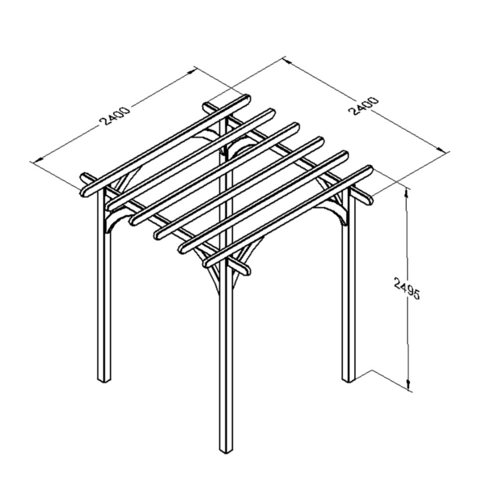 Forest Garden Ultima Pergola 2.4 x 2.4m - Image 3