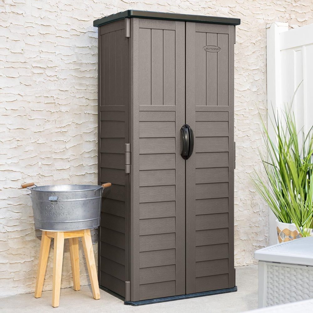 Tall Plastic Durable Vertical Shed Lockable And Secure