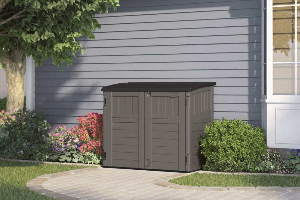 Suncast - Kensington 4ft x 3ft Stone Grey Plastic Heavy Duty Garden Storage