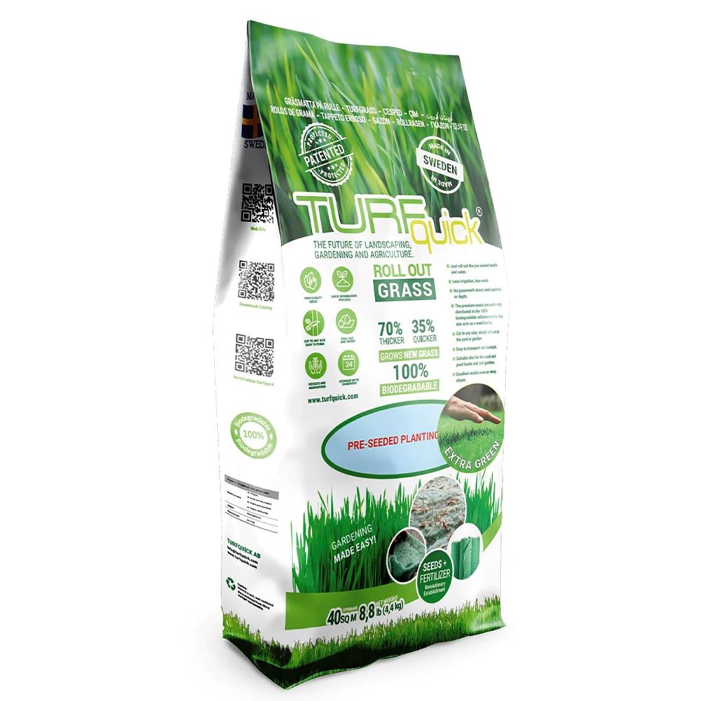 Turf Extra Green Dense Lawn Grass - Recommended for Robotic Lawnmowers - Turfquick Garden Seed Biodegradable Roll Out Mat -10m2 - Image 9