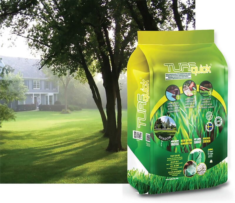 Turf Shadow - Beautiful Dense Lawn in the Shade and Sun! - Turfquick Garden Seed Biodegradable Roll Out Mat -10m2