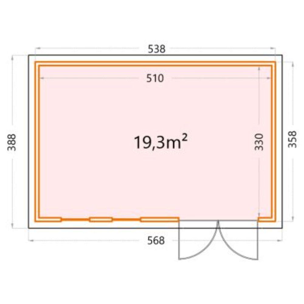 Telluria Luminato 17.5ft x 12ft High Quality Metal Outdoor Garden Room Building - Image 7