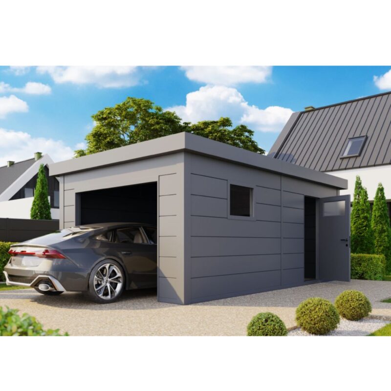 Telluria 12ft x 17.5ft High Quality Metal Outdoor Garage Car Storage Unit