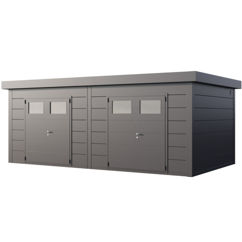 Telluria Duo 17ft x 7ft High Quality Metal Outdoor Garden Storage Building