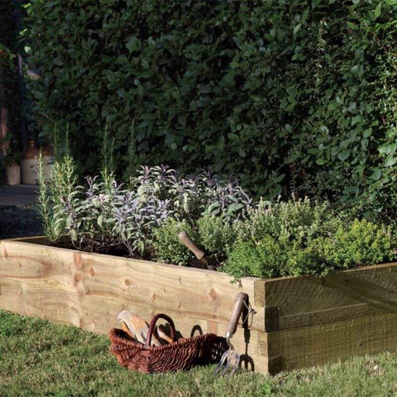 Caledonian Large Rectangular Raised Bed - with Base - 90 x 180cm