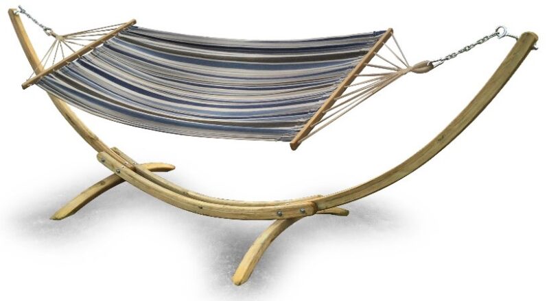 Wooden Hammock (FSC) - BLUE Stripe