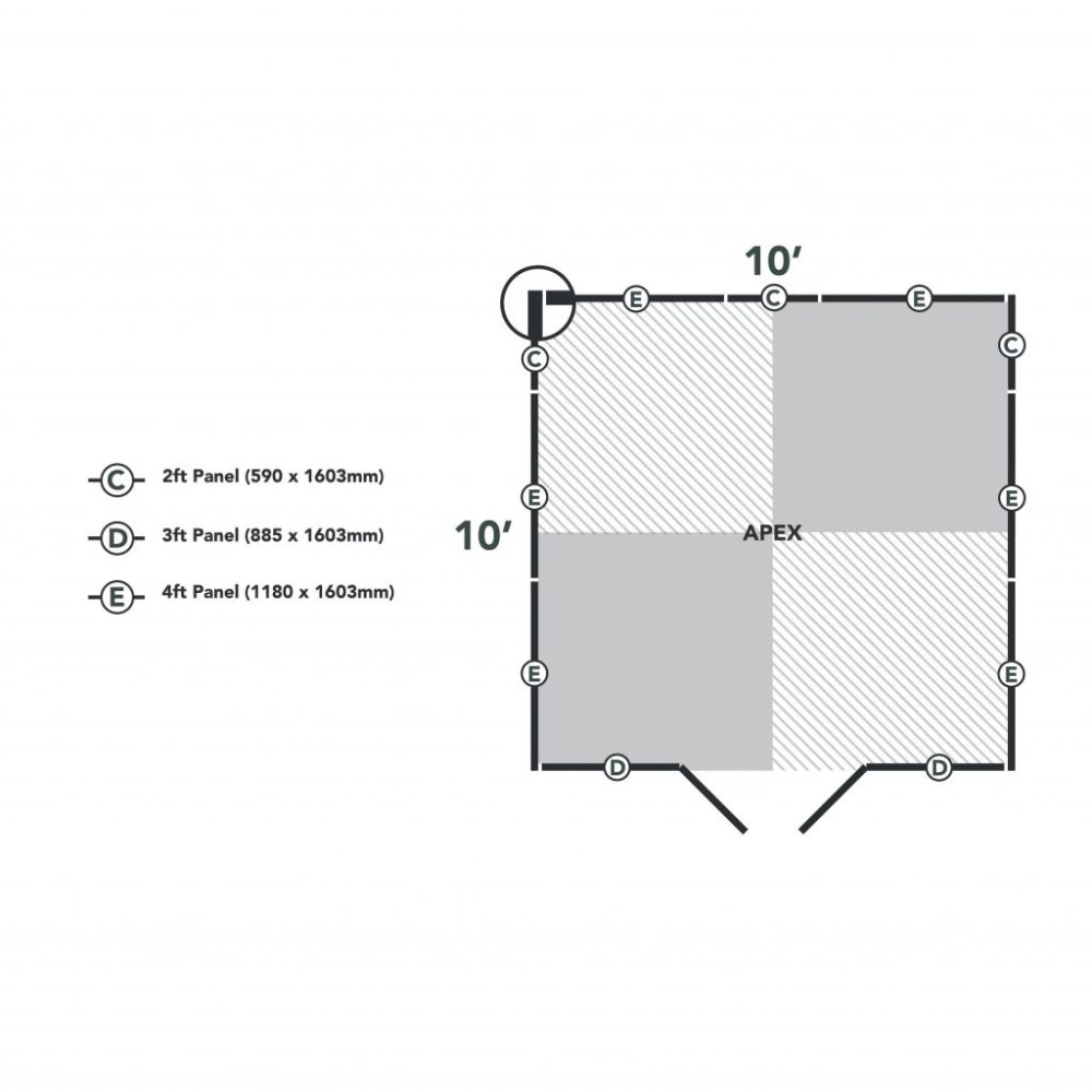 Forest 10 x 10 4Life Overlap Apex Garden Shed - No Window, Double Door - Image 17