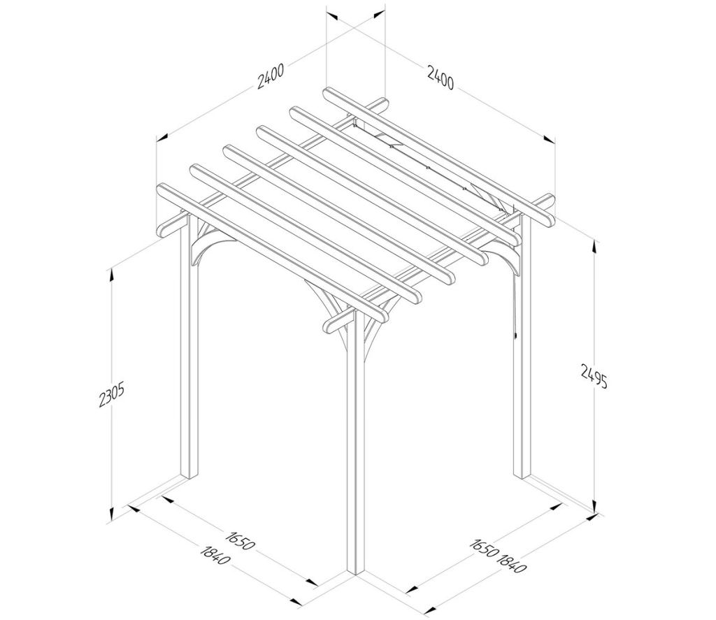 Ultima Pergola Decorative Garden Arch - 2.4 x 2.4m with Canopy - Image 5