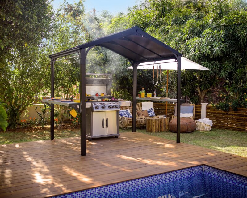 Austin 6 ft. x 8 ft. Grill Gazebo Kit - Grey Structure